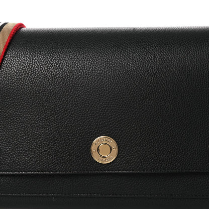 Grainy Calfskin Note Crossbody Bag Black
