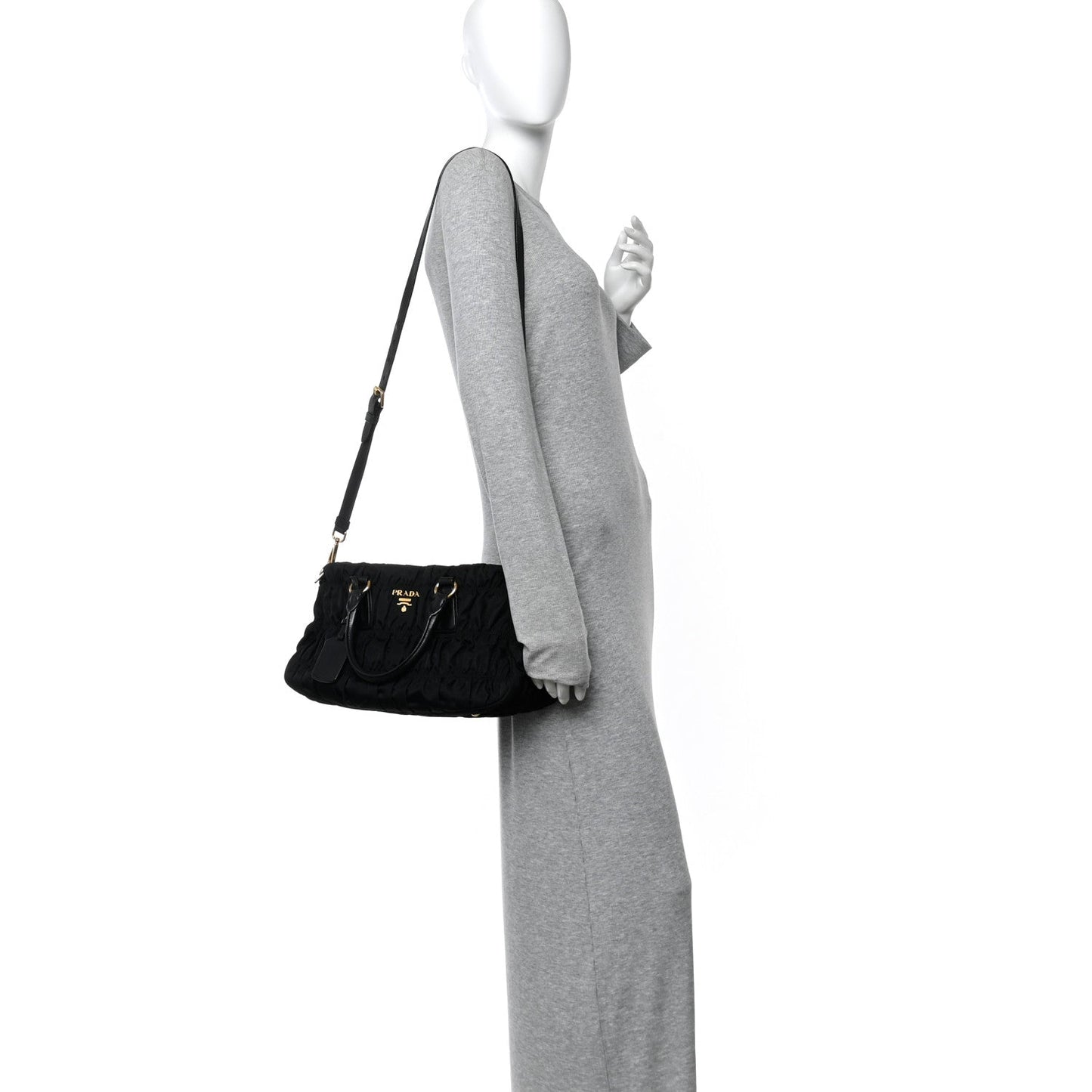 Tessuto Nylon Gaufre Tote Black
