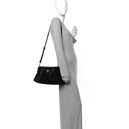 Tessuto Nylon Gaufre Tote Black