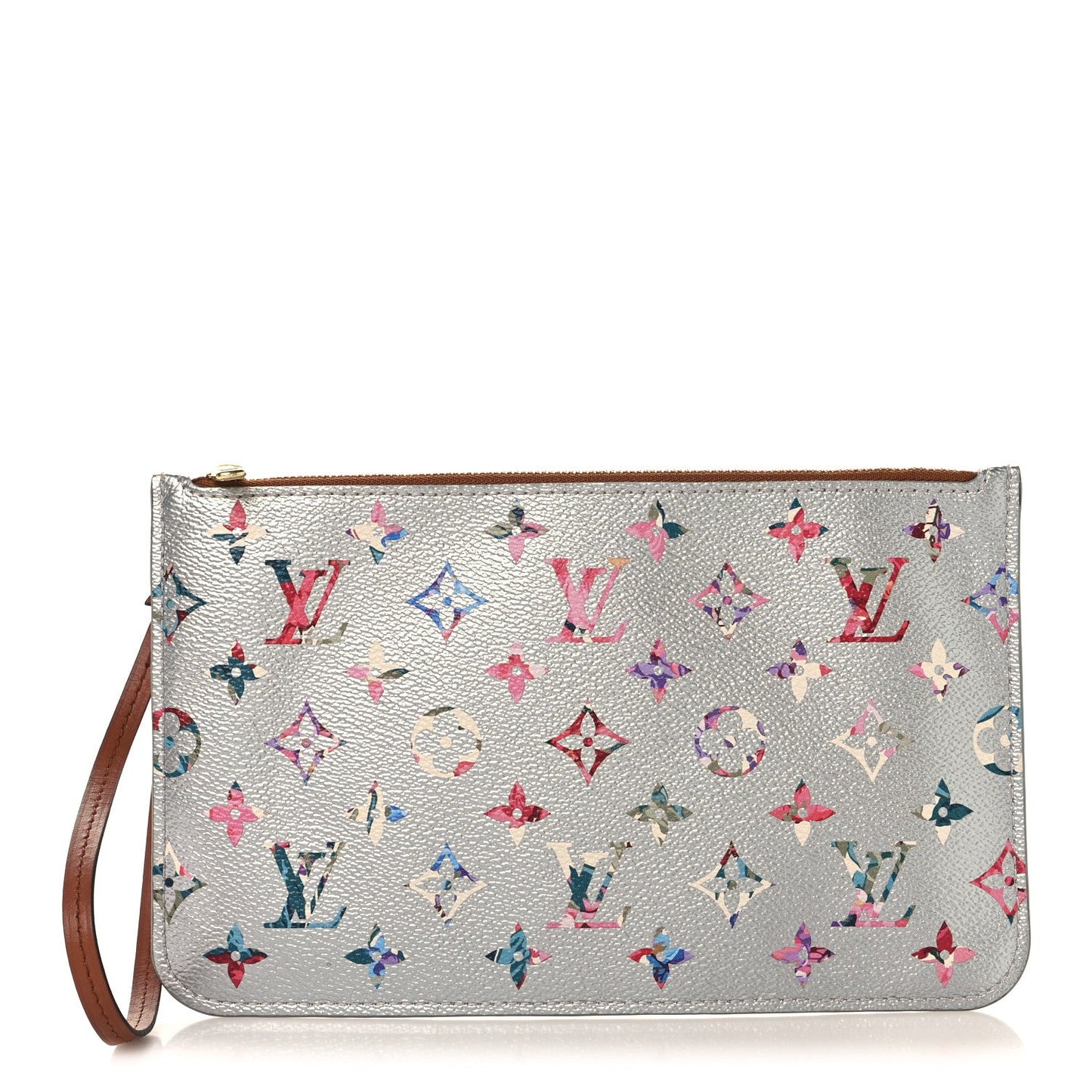 Metallic Monogram LV Garden Neverfull MM GM Pochette Silver