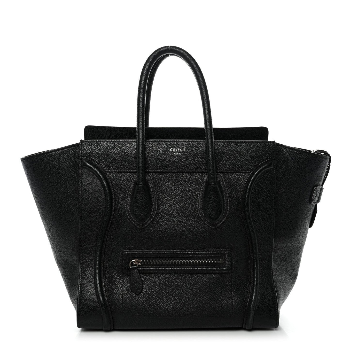 Drummed Calfskin Mini Luggage Black