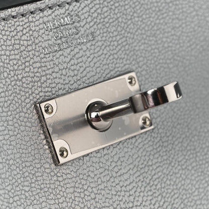 Metallic Chevre Chamkilight Kelly Wallet To Go Argent