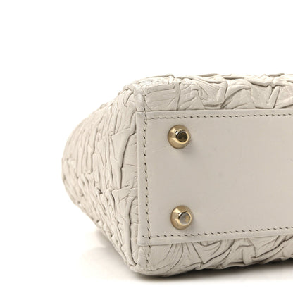 Lambskin Gathered Mini Lady Dior White