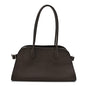 Grained Calfskin Margaux Shoulder 12 Deep Brown