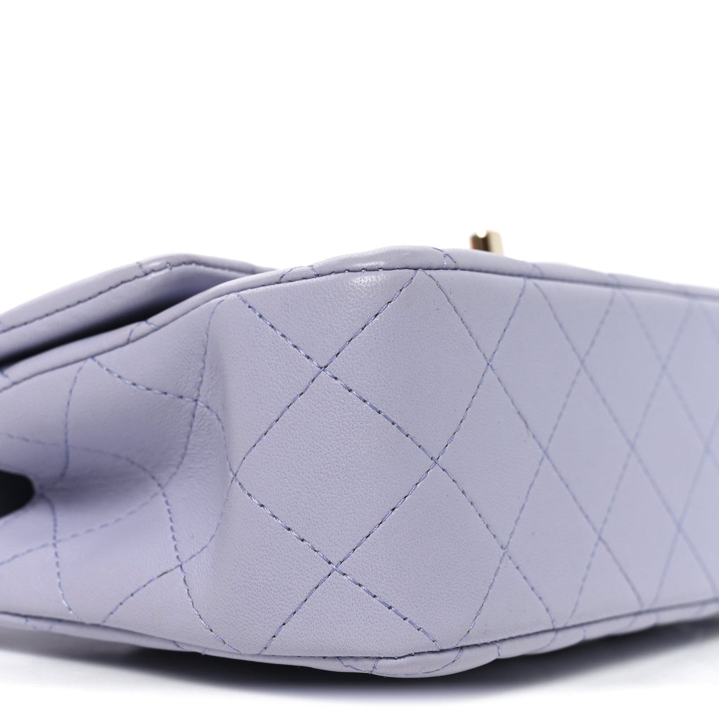 Lambskin Quilted Mini Top Handle Rectangular Flap Light Purple