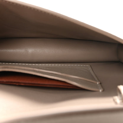 Grained Calfskin Extra Pochette Snowflakes Dove Antique Silver