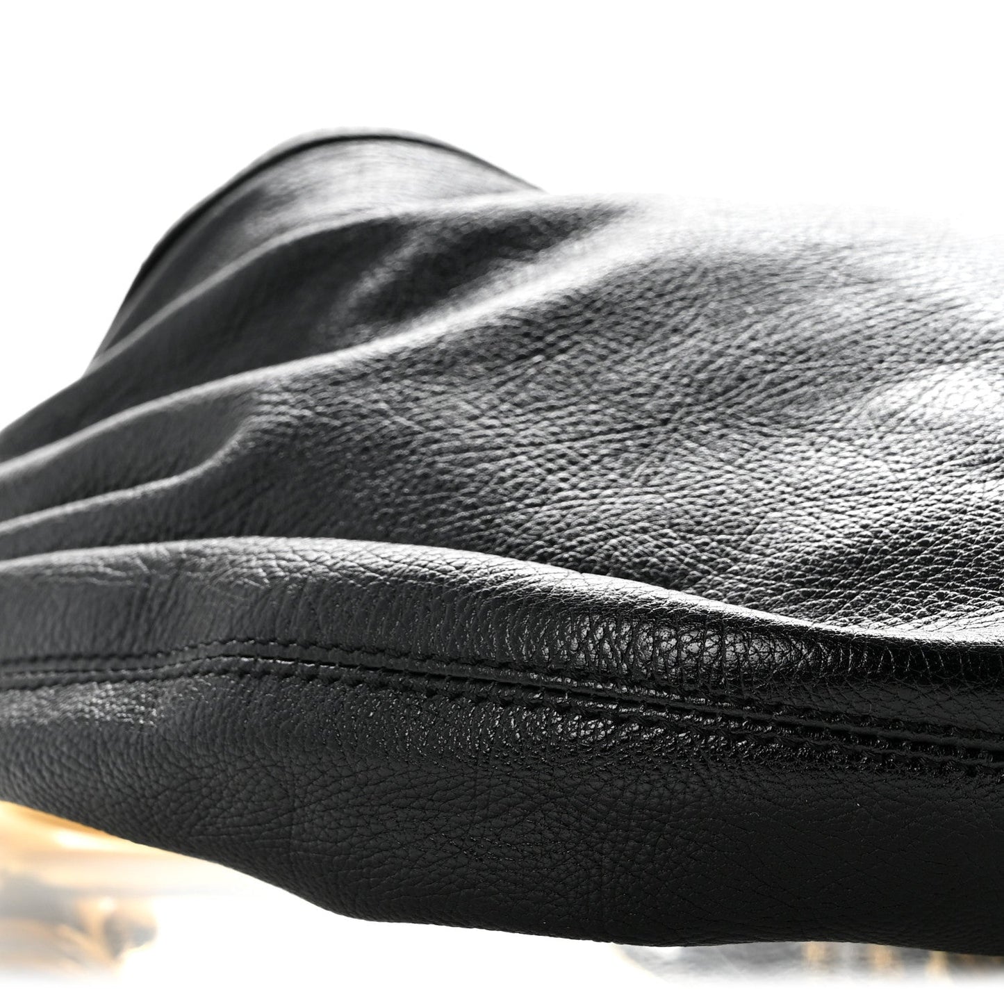 Grained Calfskin Small Bracelet Hobo Bag Black
