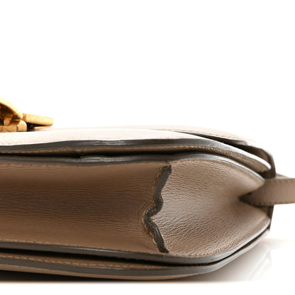 Liege Calfskin Medium Classic Box Flap Bag Taupe