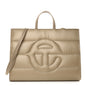 Nylon Large Puff Shopping Bag Cream