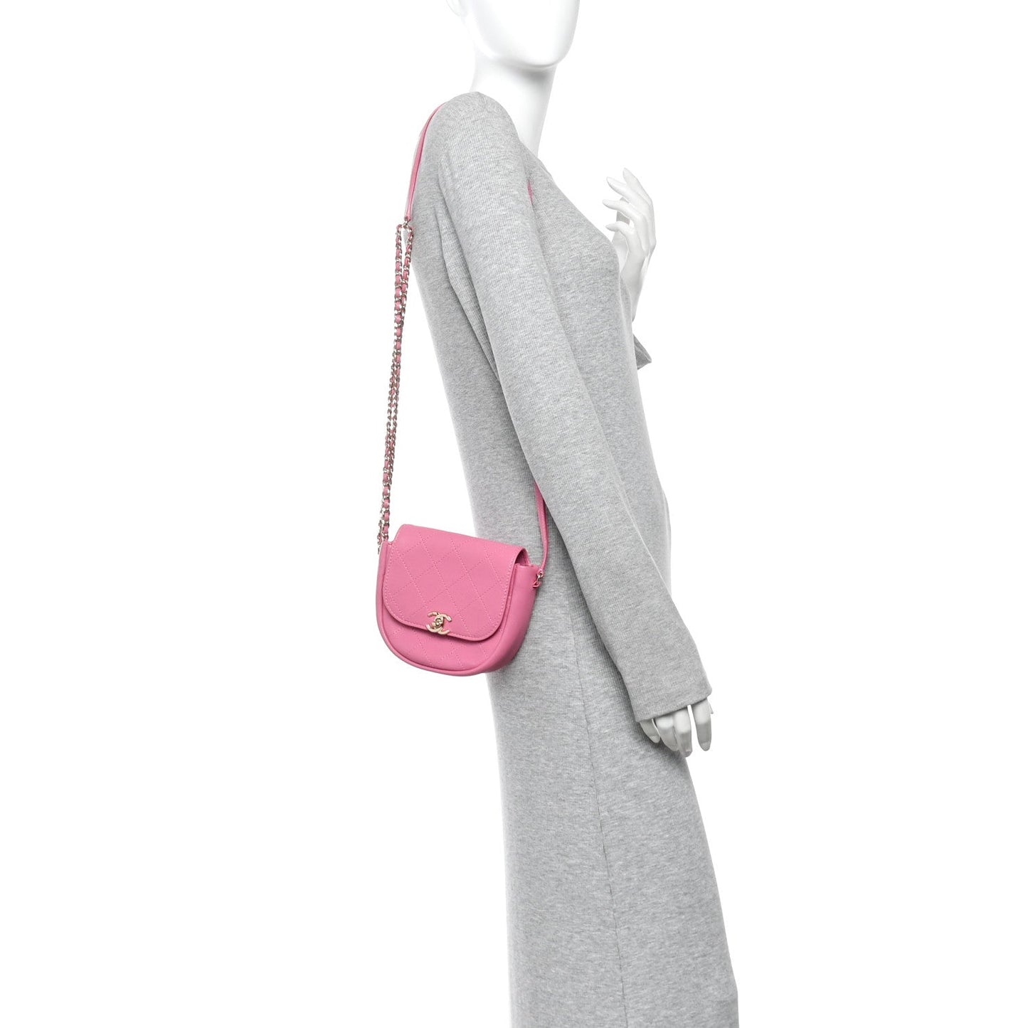 Goatskin Stitched Casual Trip Messenger Flap Pink