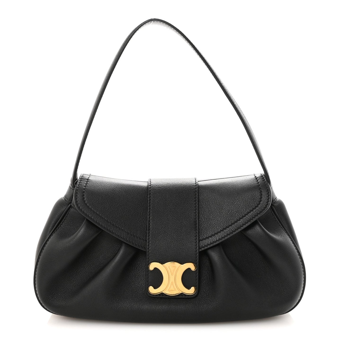Supple Grained Calfskin Medium Polly Black