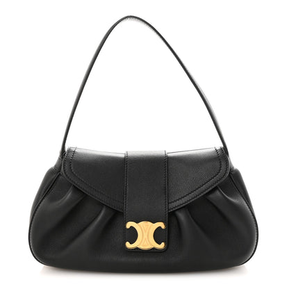 Supple Grained Calfskin Medium Polly Black