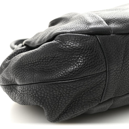 Vitello Daino Shoulder Bag Black
