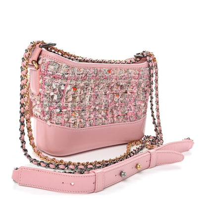 Tweed Calfskin Small Gabrielle Hobo Light Pink