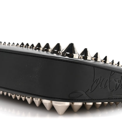 Calfskin Paris Spiked Loubila Chain Clutch Black