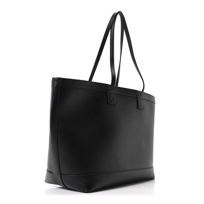 Grainy Calfskin Medium London Tote Bag Black