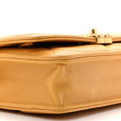 Lambskin Quilted Chanel 19 Wallet On Chain WOC Yellow