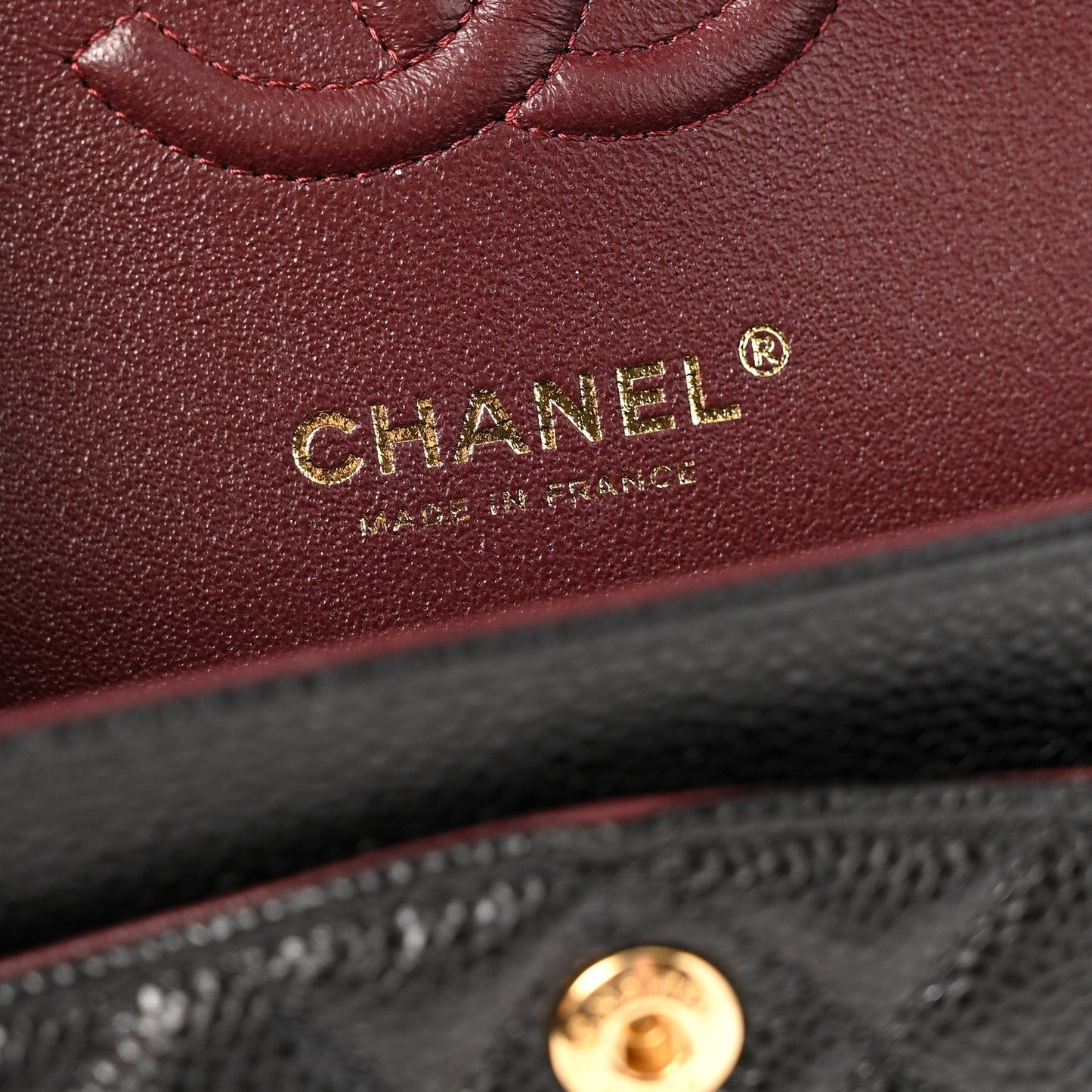 Caviar Quilted Small Double Flap Black