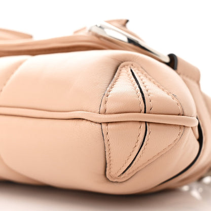 Nappa Vertical Matelasse Small Maxi Horsebit Chain Shoulder Bag Beige
