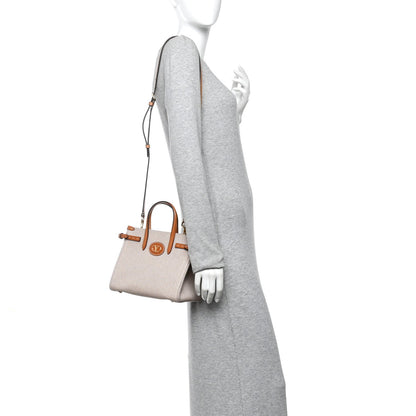 Jacquard Canvas Small Vlogo Antibes Shopping Bag Camel Natural