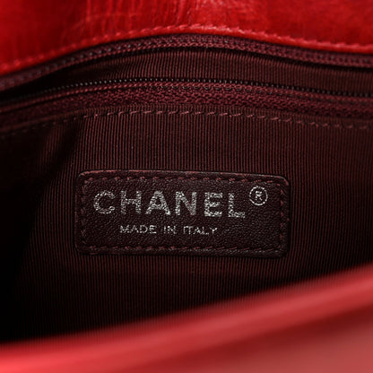 Glazed Calfskin Quilted Small Coco Boy Flap Red