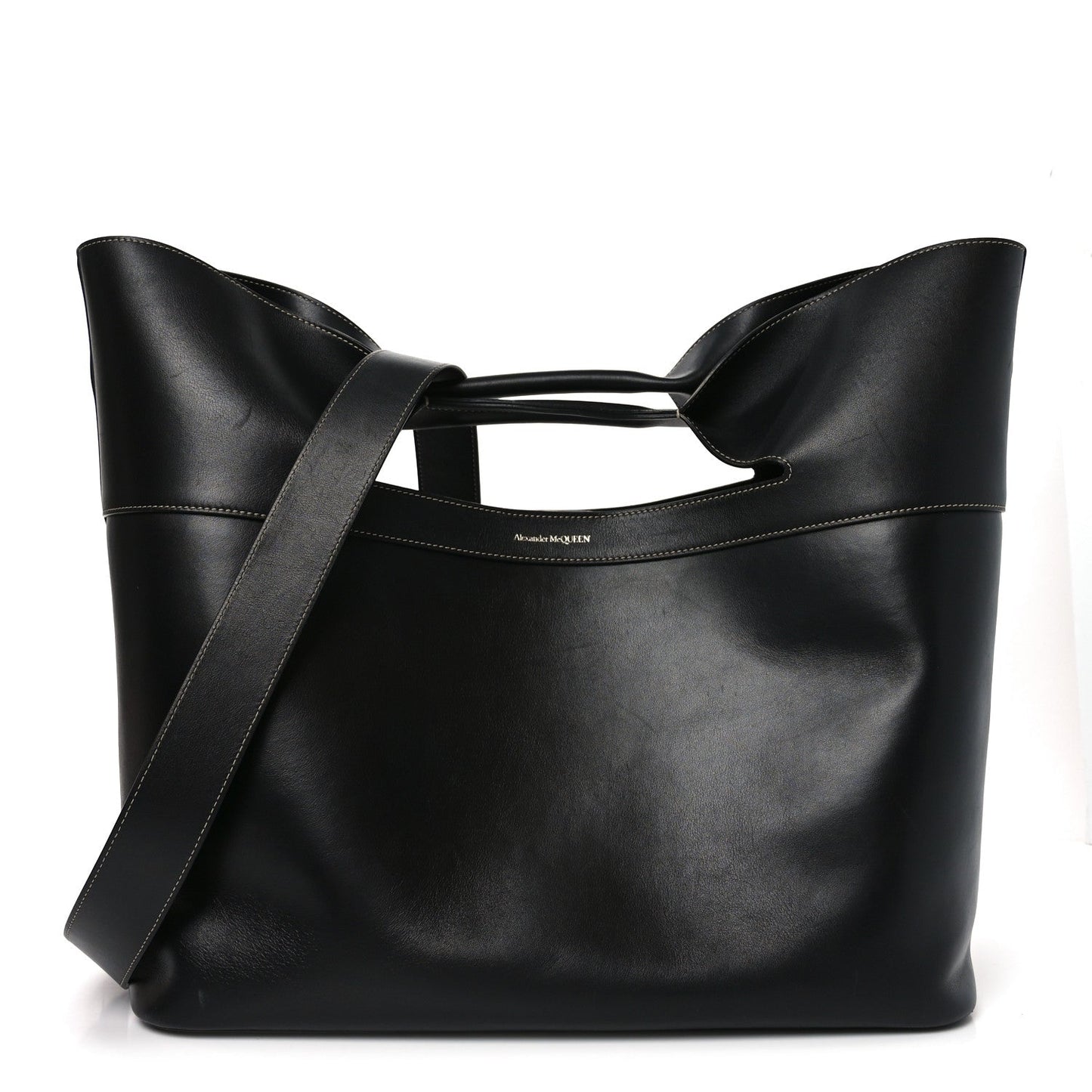 Calfskin Large The Bow Bag Black