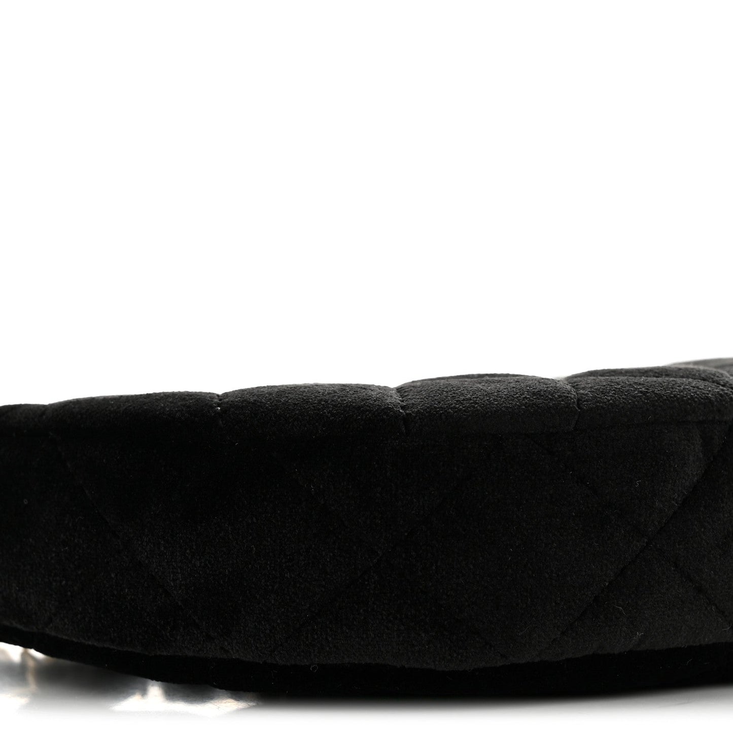 Velvet Crystal Quilted Chain Hobo Black