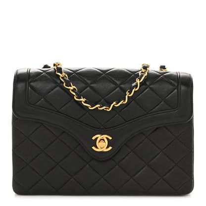 Lambskin Quilted Small Single Flap Black