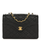 Lambskin Quilted Small Single Flap Black