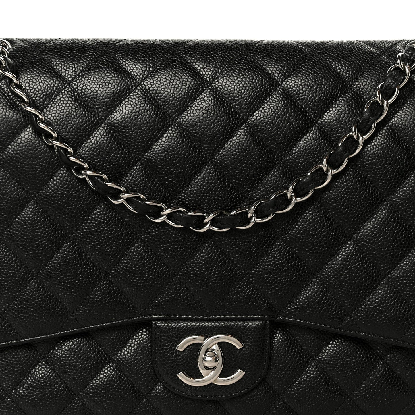 Caviar Quilted Maxi Double Flap Black