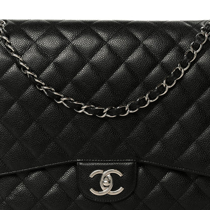 Caviar Quilted Maxi Double Flap Black