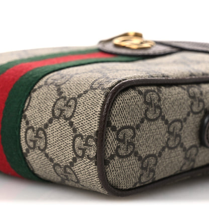 GG Supreme Monogram Web Mini Ophidia Messenger Brown
