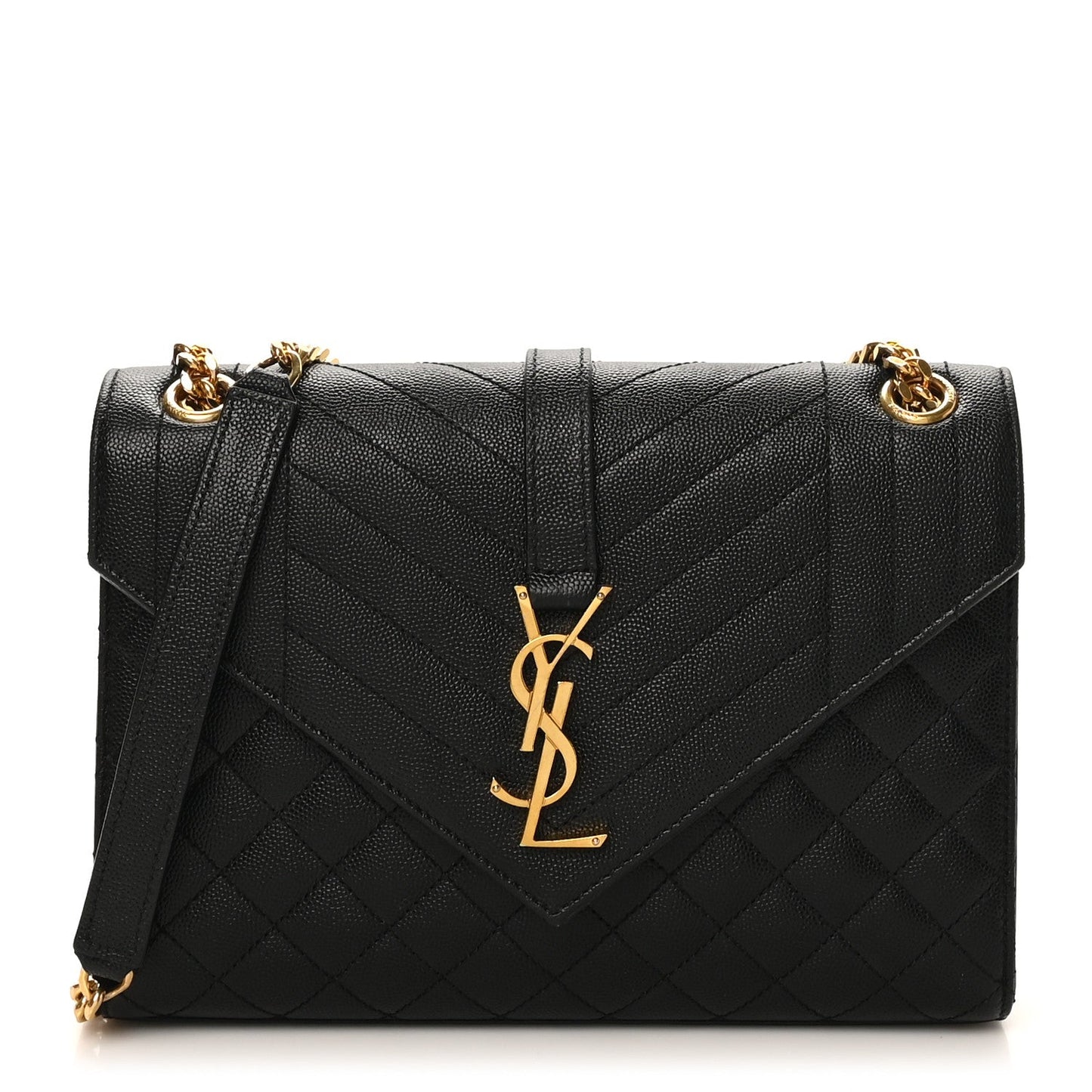 Grain De Poudre Textured Mixed Matelasse Triquilt Medium Monogram Satchel Black