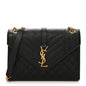 Grain De Poudre Textured Mixed Matelasse Triquilt Medium Monogram Satchel Black