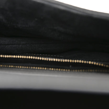 Grained Calfskin Saddle Bag Black