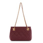 Lambskin Quilted Small Eyes On You Shopping Bag Dark Burgundy