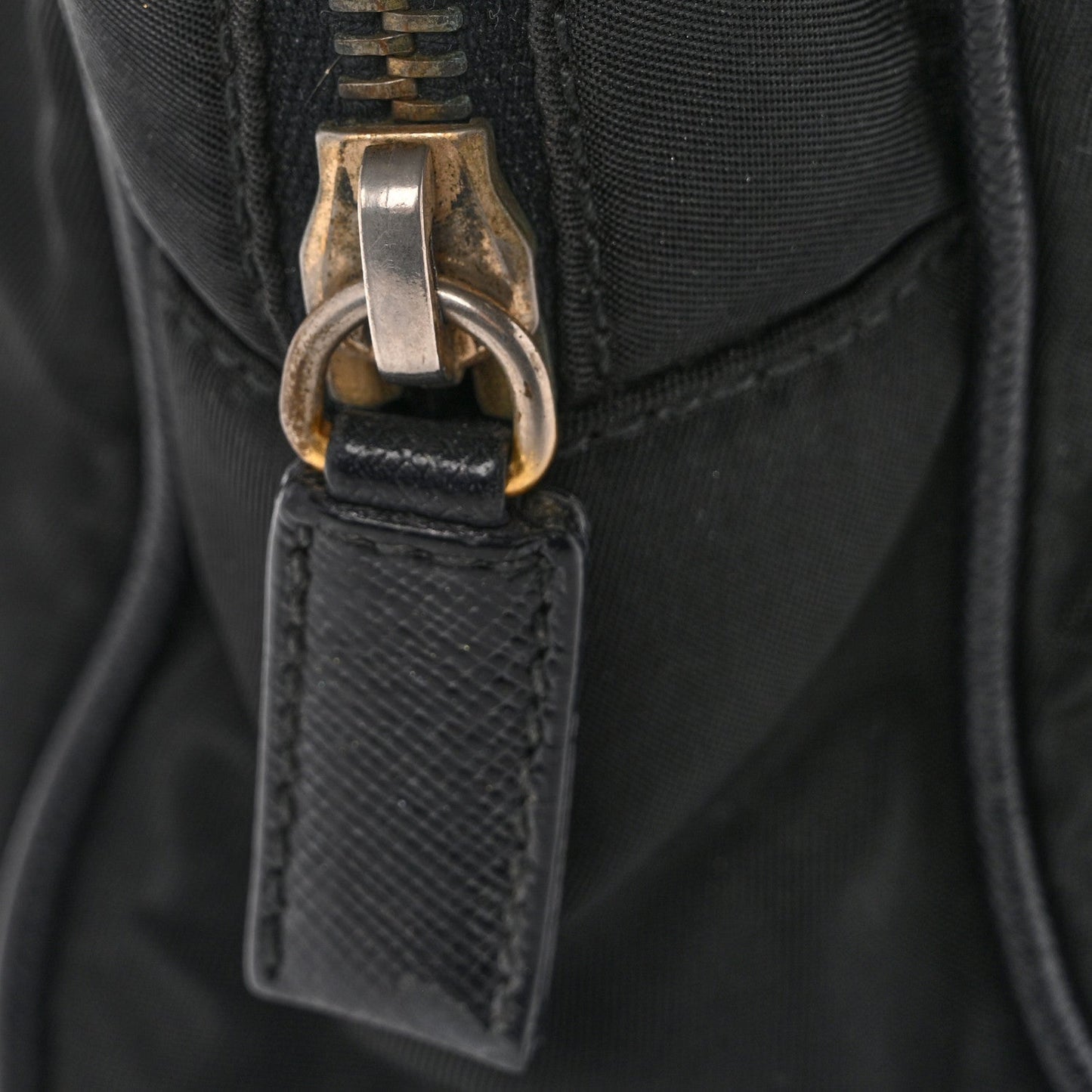 Nylon Saffiano Small Top Handle Bag Black
