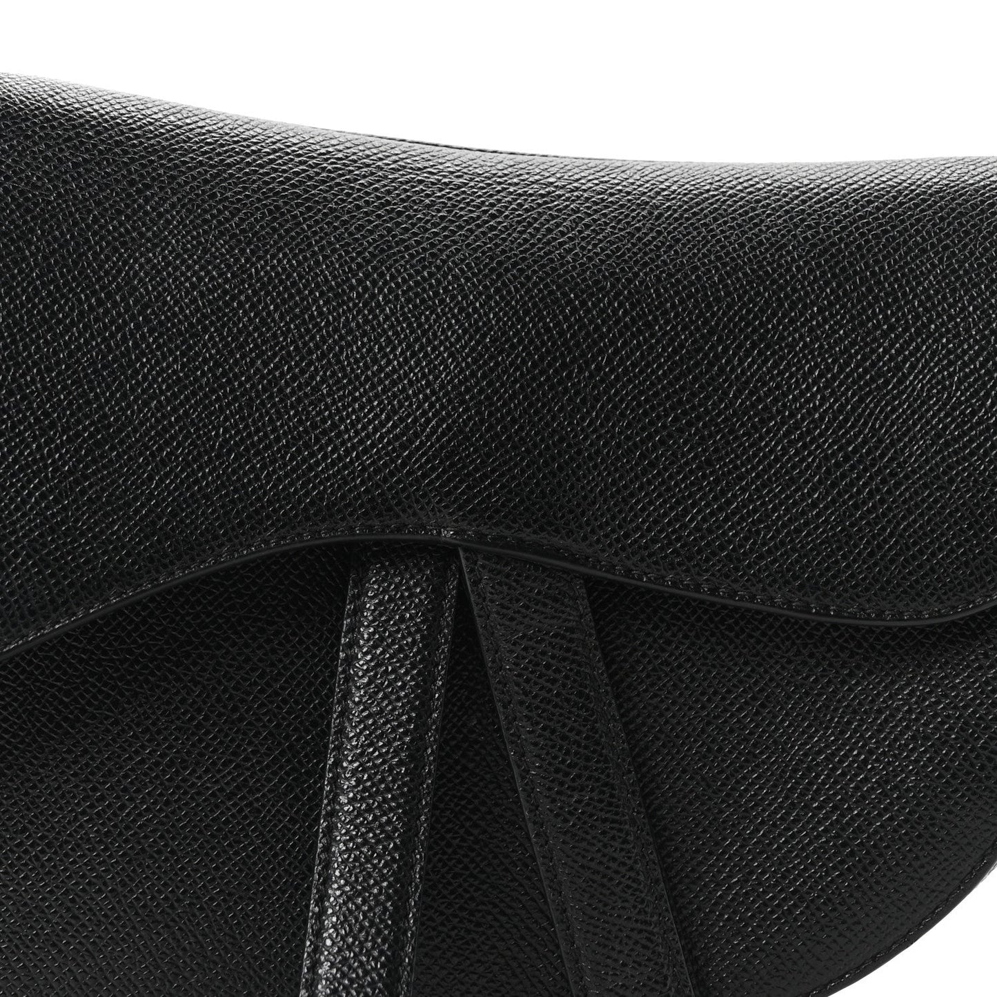 Grained Calfskin Saddle Bag Black