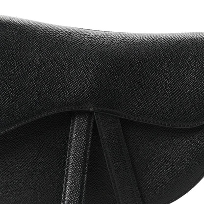 Grained Calfskin Saddle Bag Black