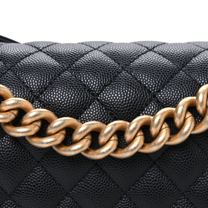Caviar Quilted Medium Boy Flap Black