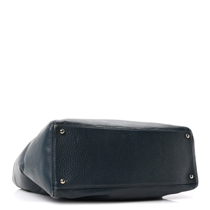 Calfskin Cerf Executive Shopper Tote Blue