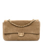 Suede Calfskin Small Souplissimo Maxi Flap Dark Beige