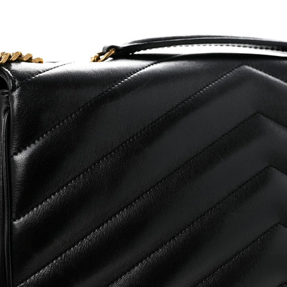 Lambskin Quilted Monogram Large Loulou Black