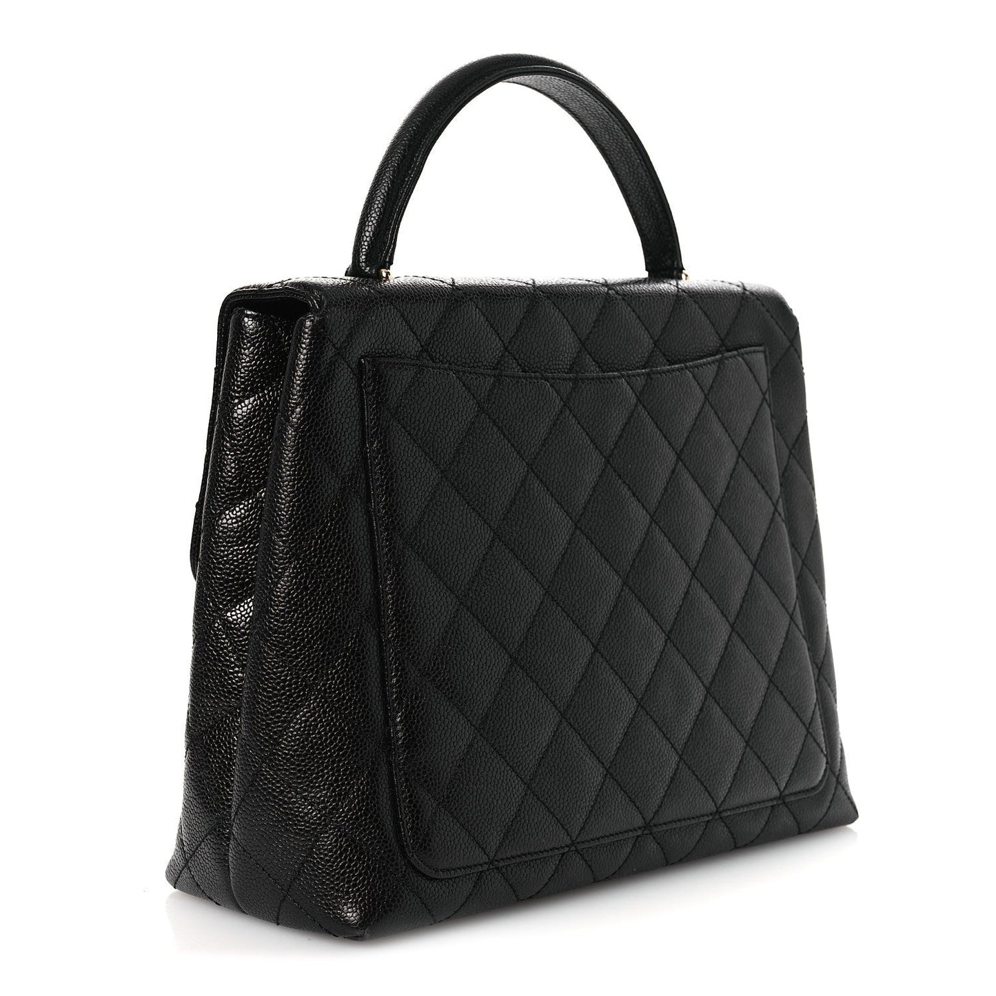 Caviar Quilted Jumbo Kelly Flap Black