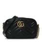 Calfskin Matelasse Mini GG Marmont Chain Shoulder Bag Black