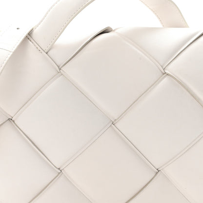 Nappa Intreccio Padded Top Handle Shoulder Bag White
