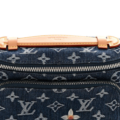 Monogram Flower Denim Rush Bumbag Blue