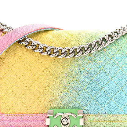 Caviar Quilted Medium Cuba Rainbow Boy Flap Multicolor