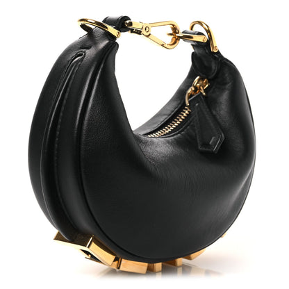 Vitello Grace Matte Nano Fendigraphy Hobo Charm Black
