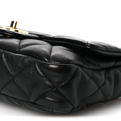 Lambskin Quilted Small Funky Town Flap Black